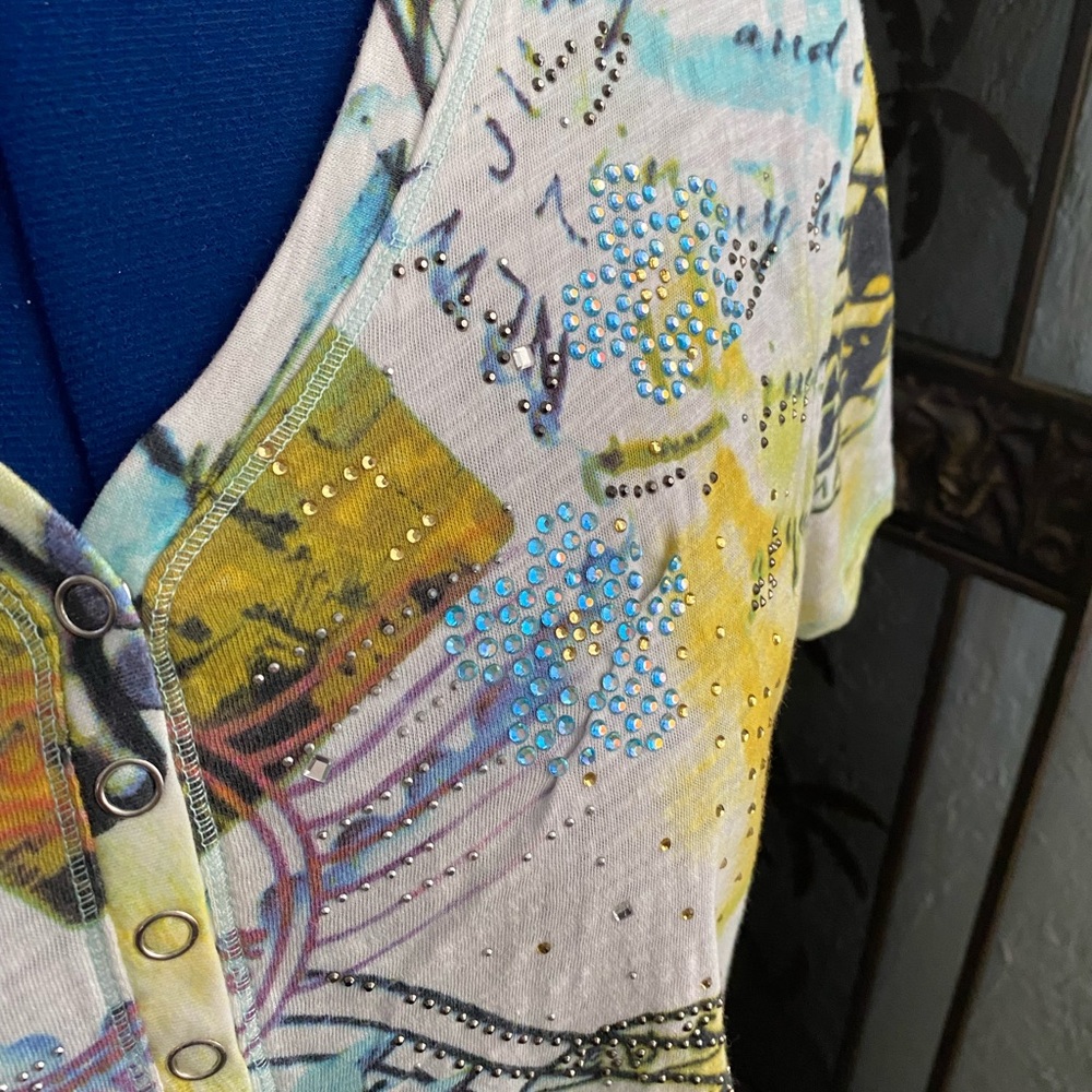 💥💥 Henley style tee top plus butterfly XL - Picture 2 of 8